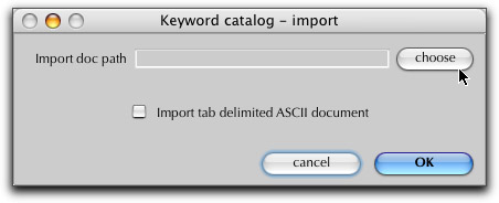 Image Info Toolkit Keyword Catalog choose button 